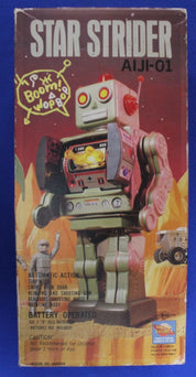 Horikawa Tin Toy Project Star Strider Aiji-01 Red Tin Robot Toy Complete in Box