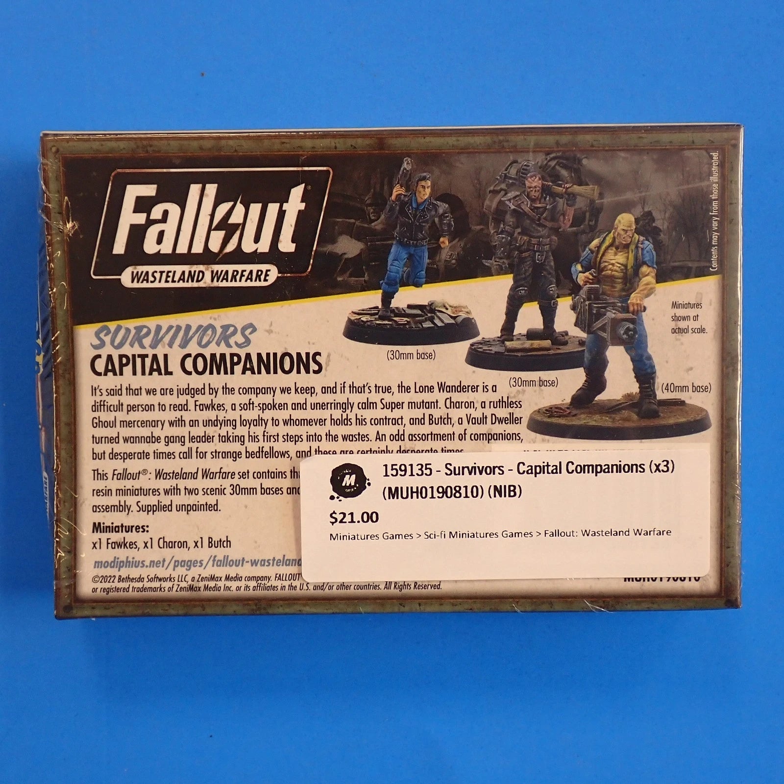 Fallout Wasteland Warfare Miniatures Lot of 5: Survivors, Robots, & Mojave Companions [Pre-Owned]