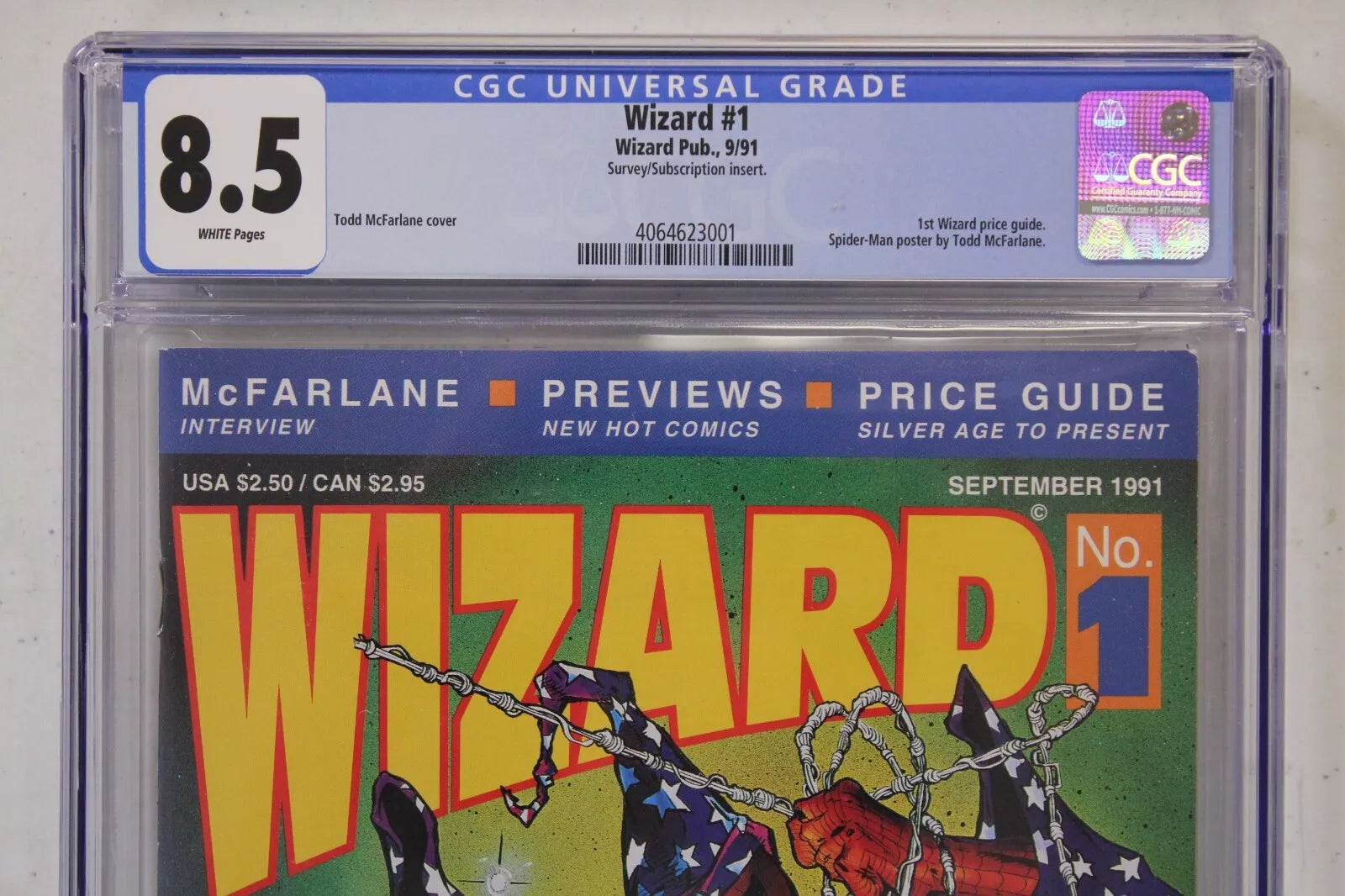 Wizard Magazine #1 NEWSSTAND EDITION CGC 8.5 VF+