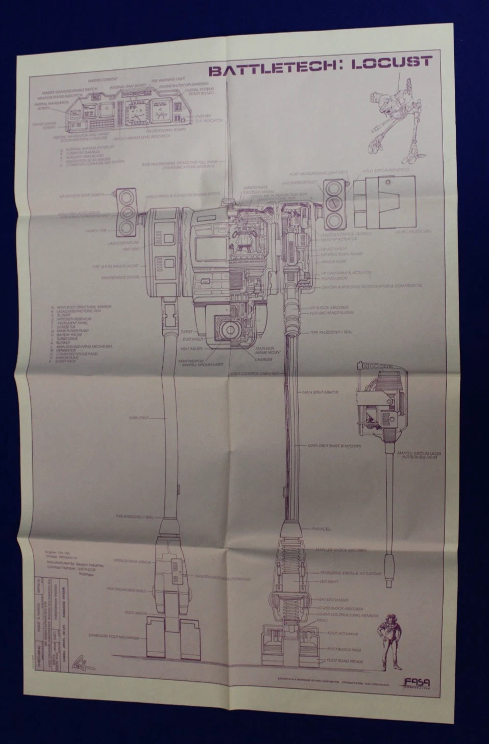 FASA Corporation Battletech Technical Blueprints Complete Set