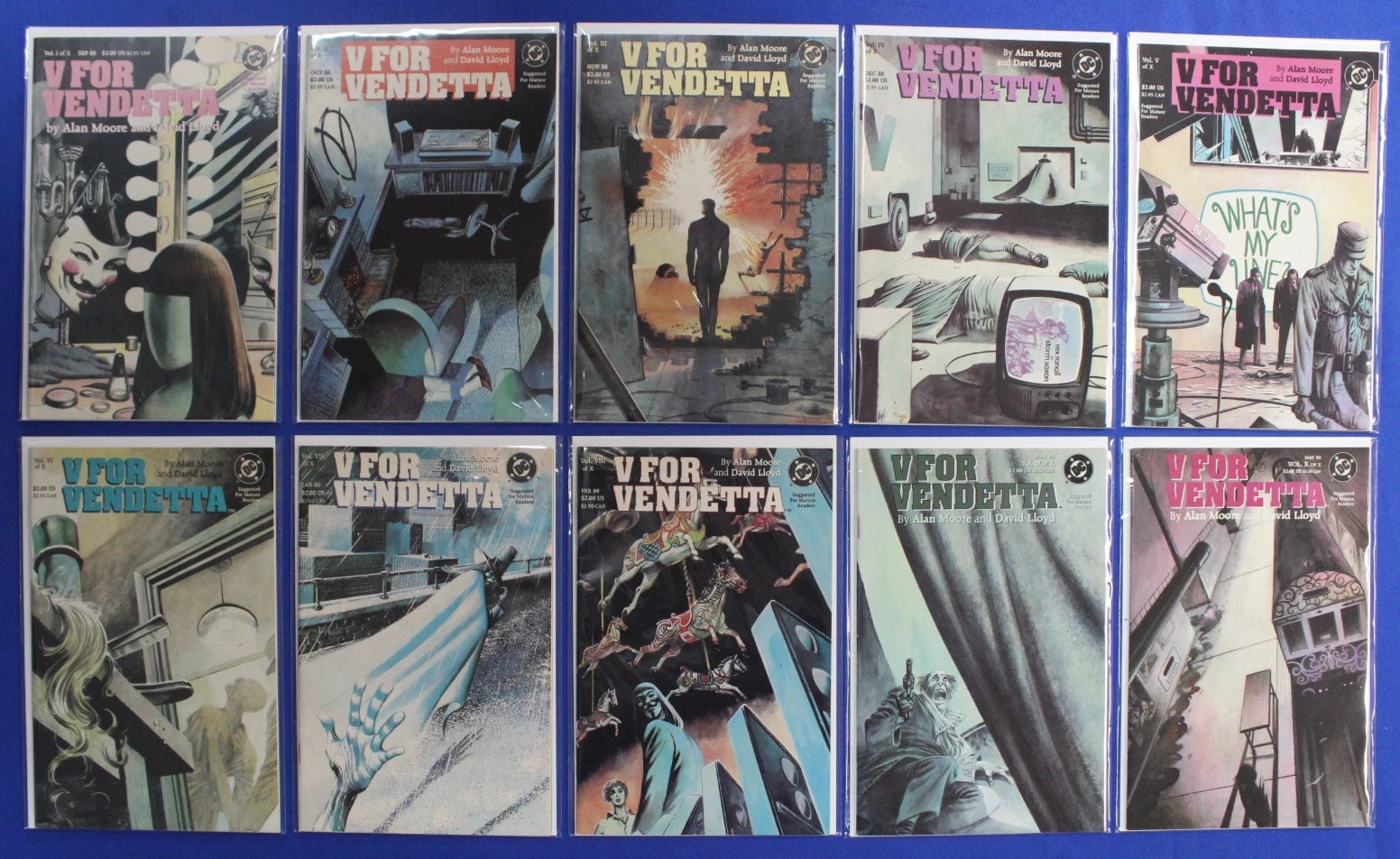 V For Vendetta #1-10 Complete Set FN-VF