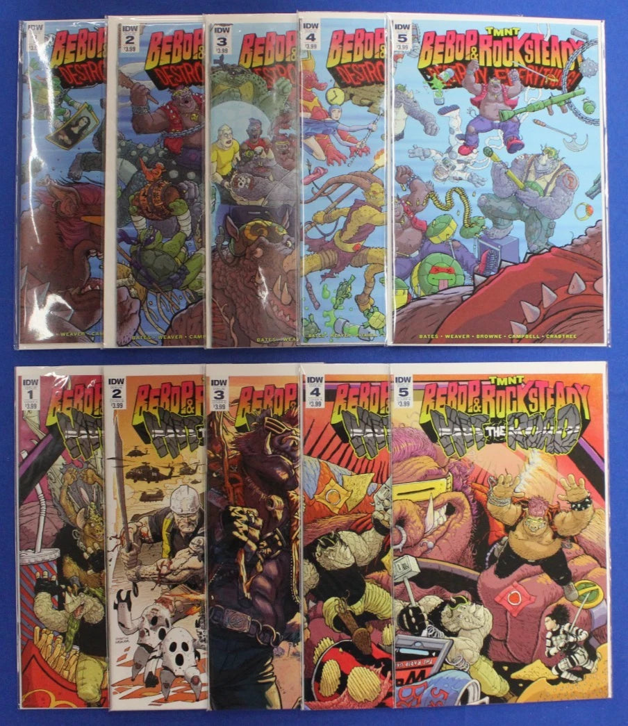 TMNT Bebop & Rocksteady Hit the Road & Destroy Everything #1-5 Complete Sets