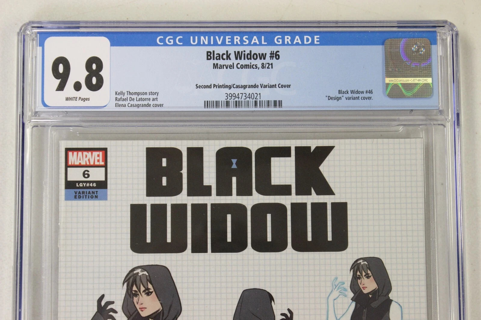 Black Widow #6 2nd Print 1:25 Elena Casagrande Design Variant CGC 9.8 NM/M