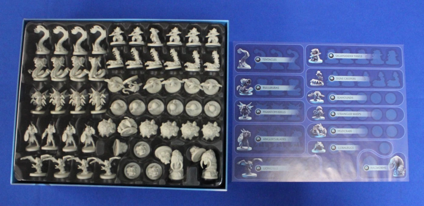 Druid City Games 2023 Tidal Blades Part 1 & II + Miniatures Board Game Lot