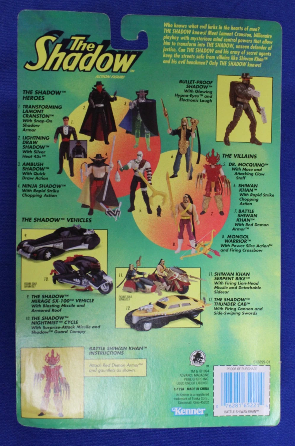 Kenner 1994 The Shadow Action Figure Lot of 5 Sealed in Box