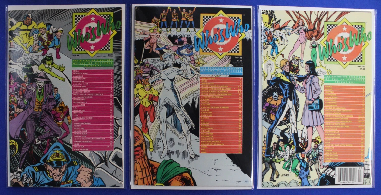 DC Who's Who #1-26 + 87 Update 1-5 & 88 Update 1-4 Complete Sets Lot of 35 VF