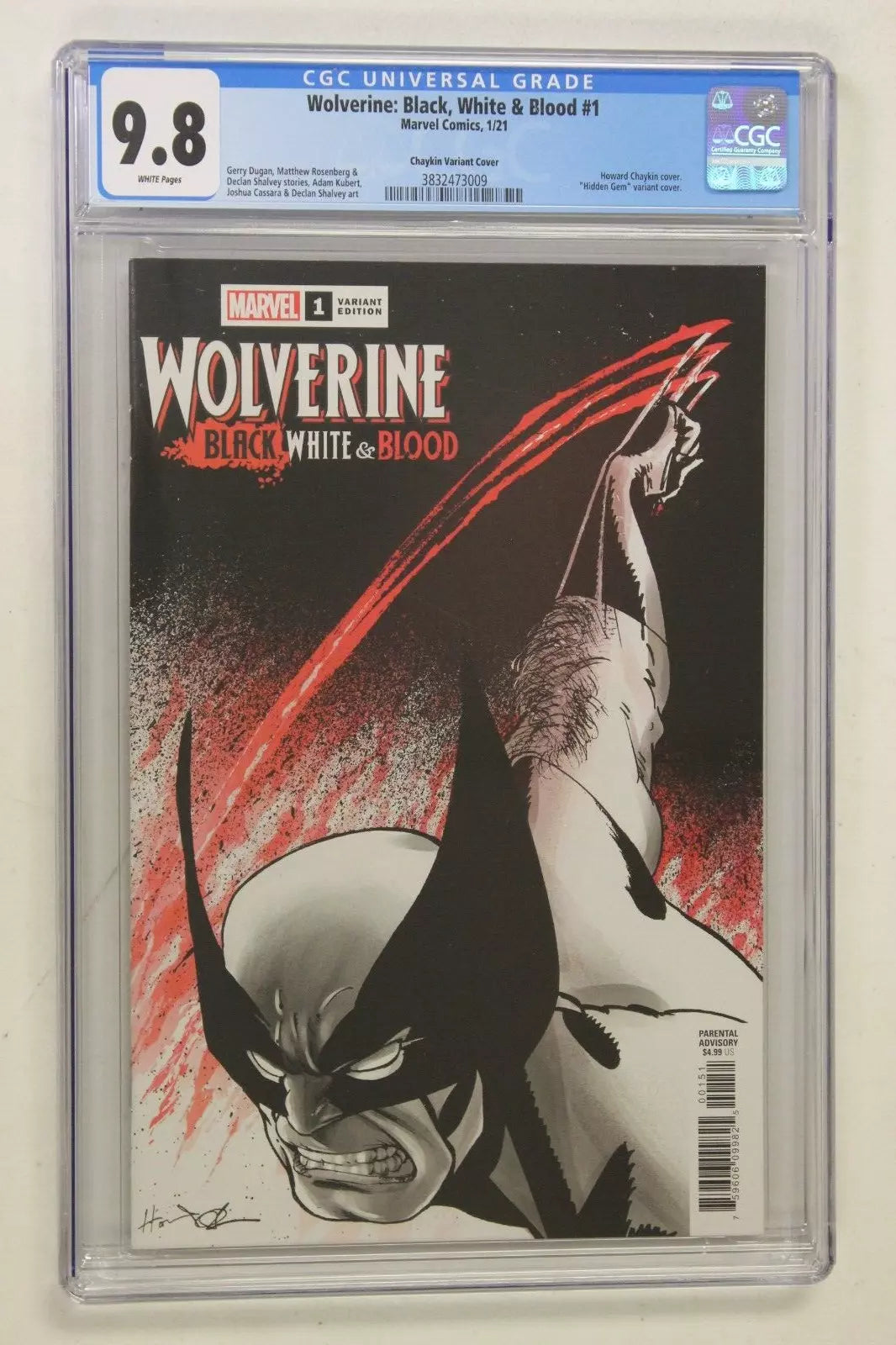 Wolverine Black White & Blood #1 1:100 Howard Chaykin Variant CGC 9.8 NM/M