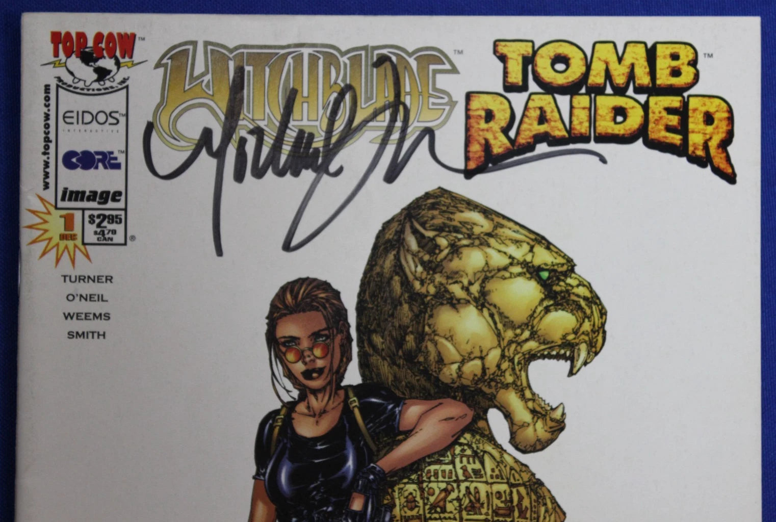 Witchblade Tomb Raider #1 Michael Turner Variant VF SIGNED No COA