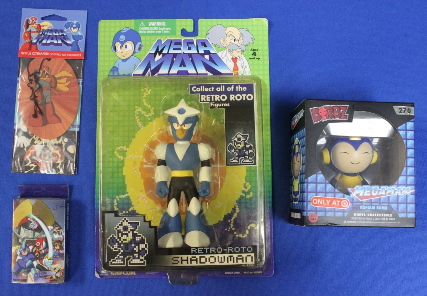 Megaman Lot: Retro Roto Shadowman | Dorbz Napalm Bomb | Playing Cards | Air Freshener