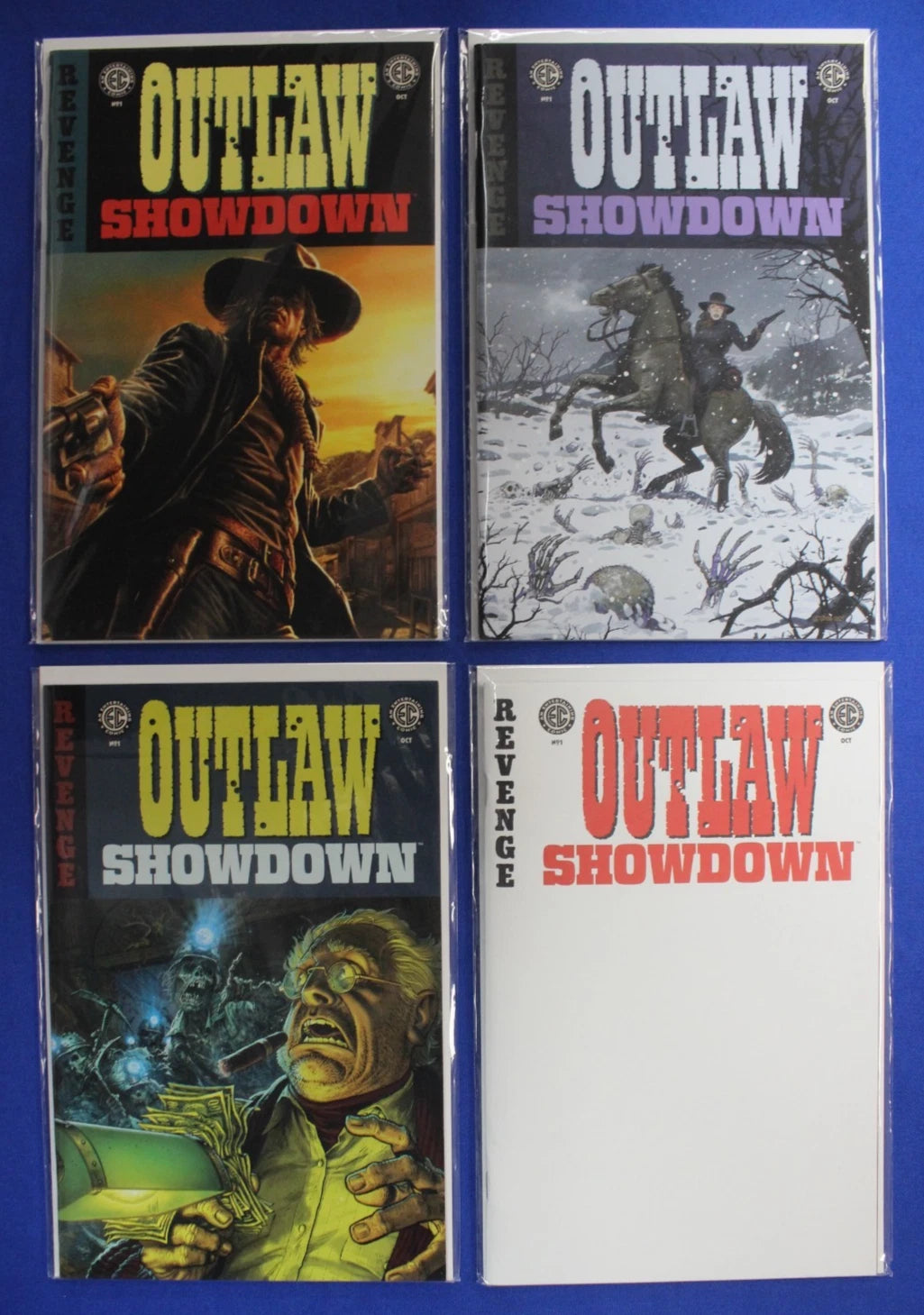 EC Outlaw Showdown #1 A Cover & Variants Lot of 4 VF/NM
