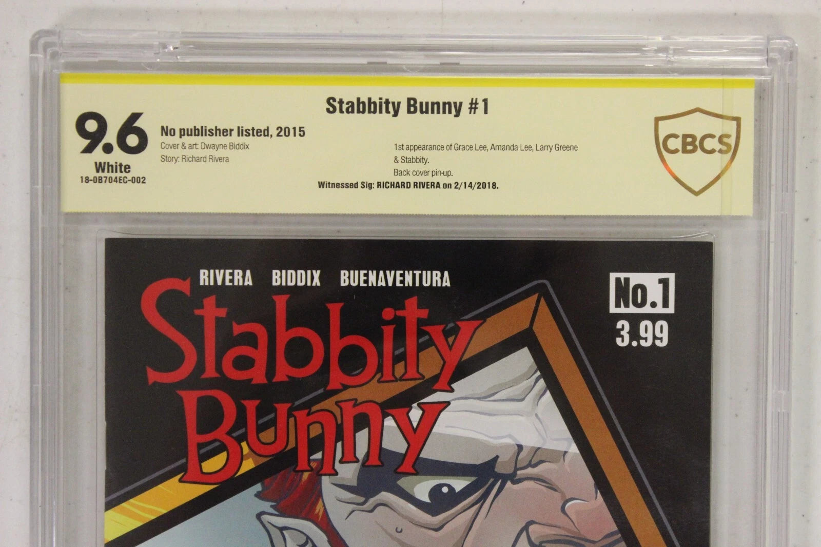 Stabbity Bunny #1 Cover A Kickstarter Ed. CBCS 9.6 2015 SIGNED by Richard Rivera
