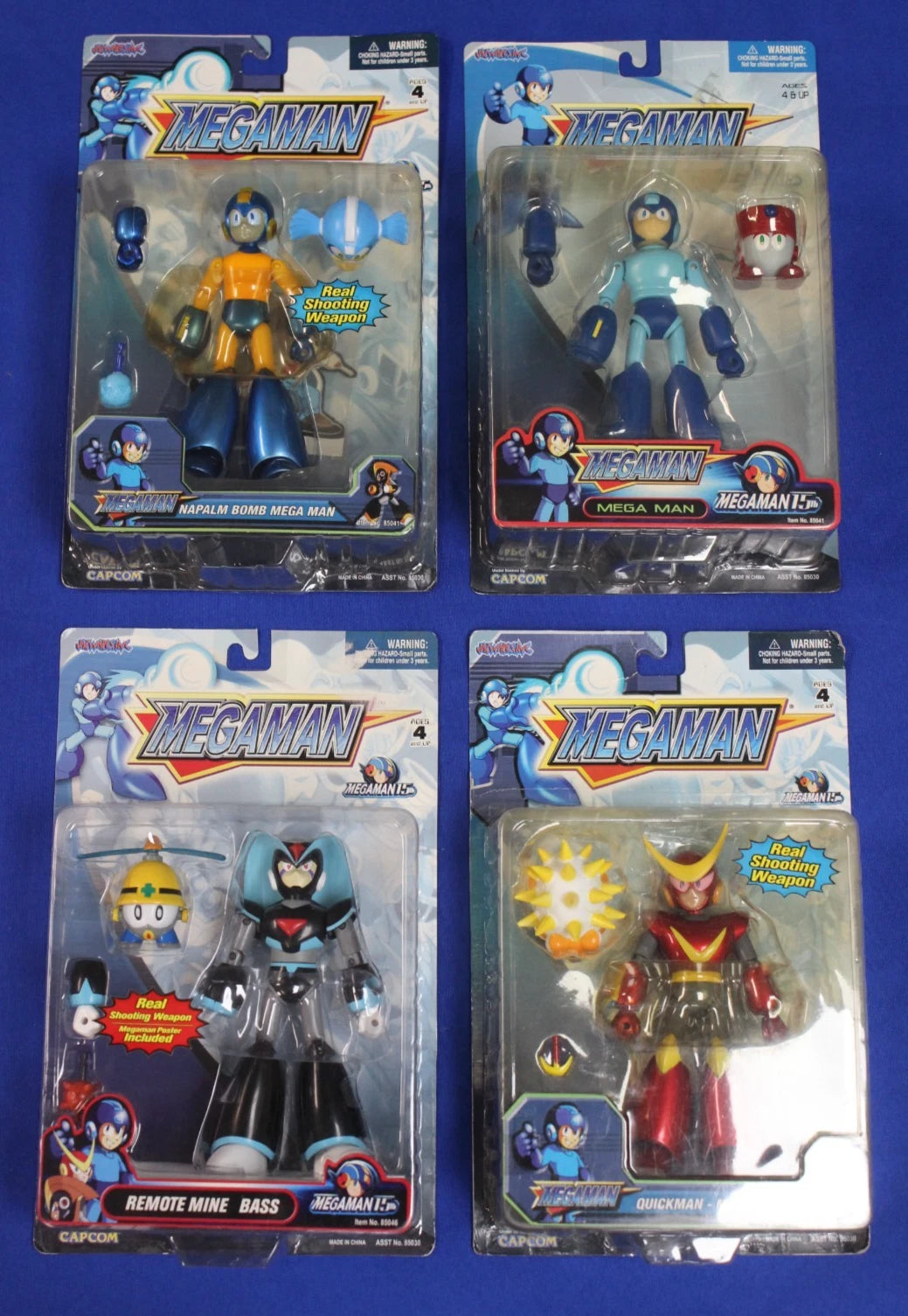 Jazwares 2004 Mega Man Vintage Action Figure Lot of 4 Unopened in Box