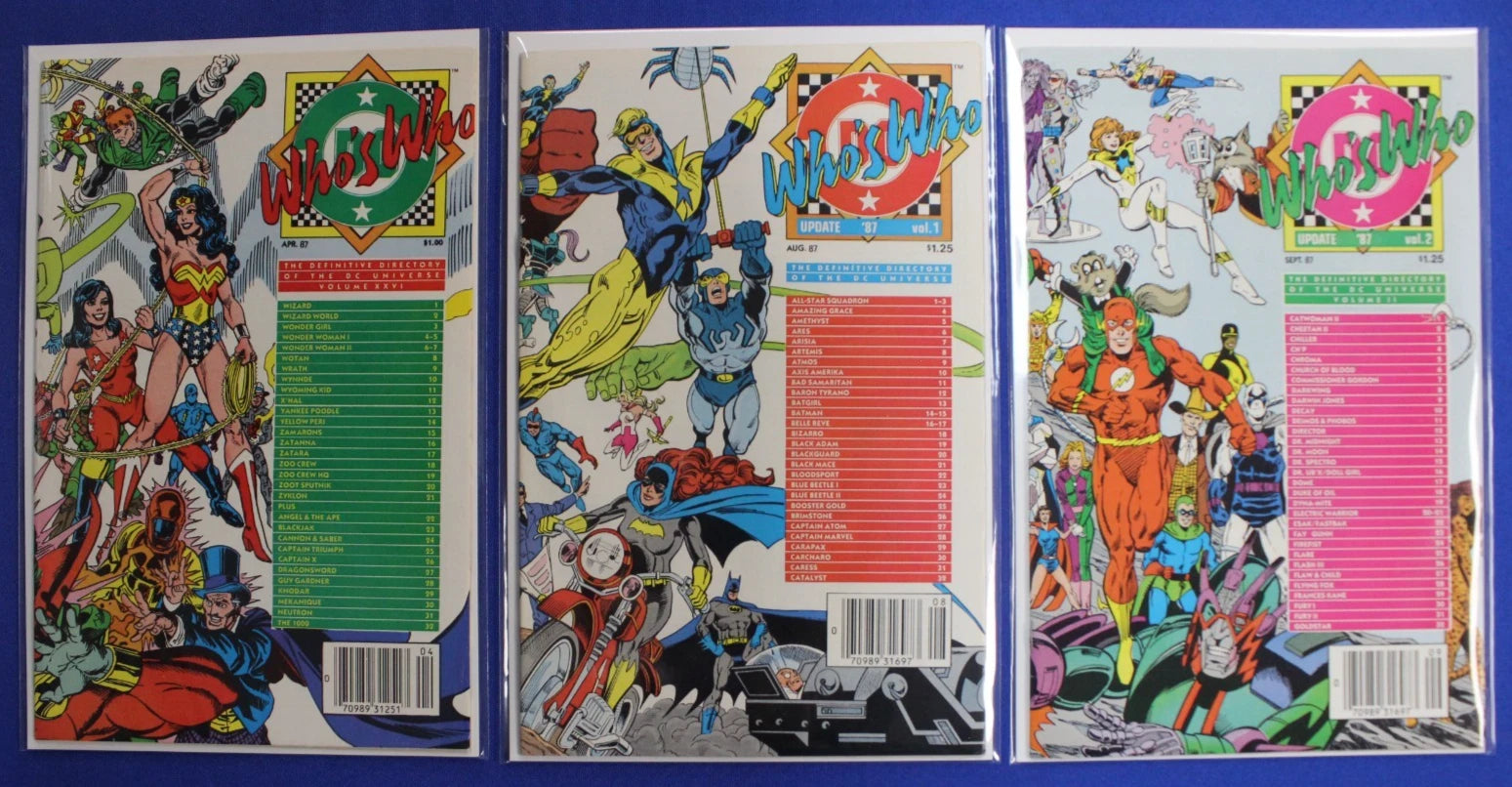 DC Who's Who #1-26 + 87 Update 1-5 & 88 Update 1-4 Complete Sets Lot of 35 VF
