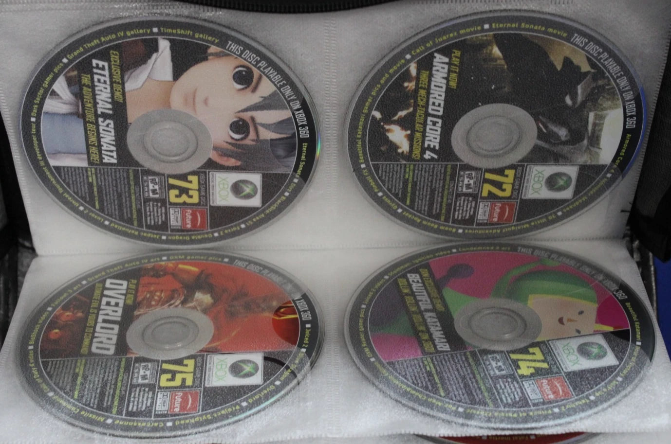 Official Xbox Magazine Demo Discs Lot + Sleeves #54-#114 with Disc Binder