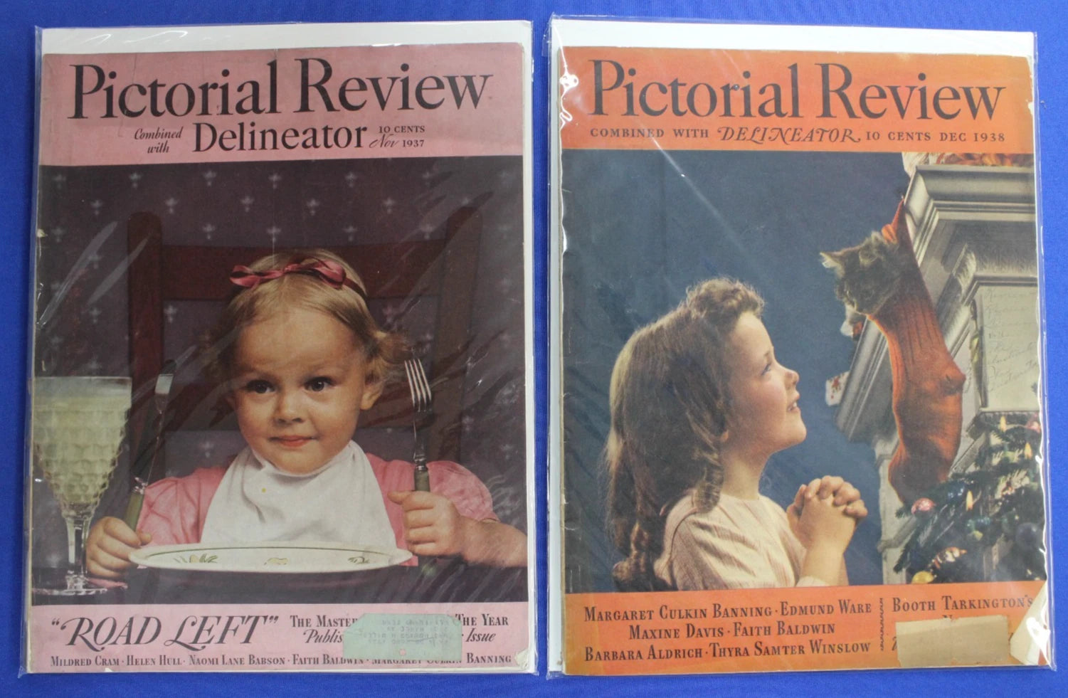 Pictorial Review Combined with Delineator Magazine Lot of 2 VG Nov 1937 Dec 1938
