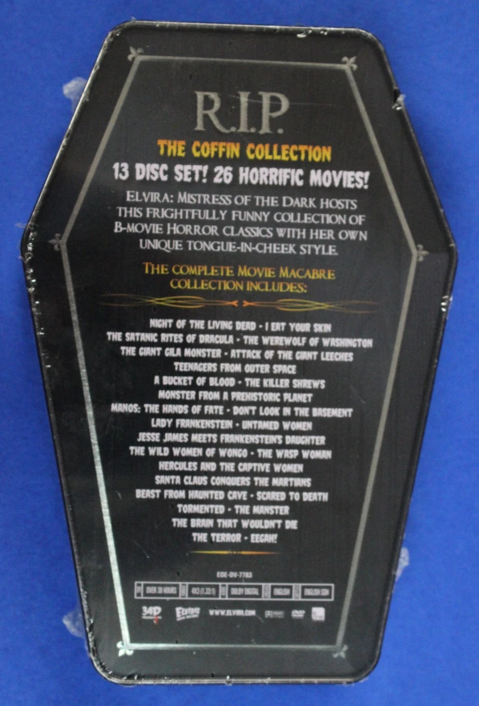 Elvira's Movie Macabre The Coffin Collection 2014 13 Disc - DVD Set Sealed