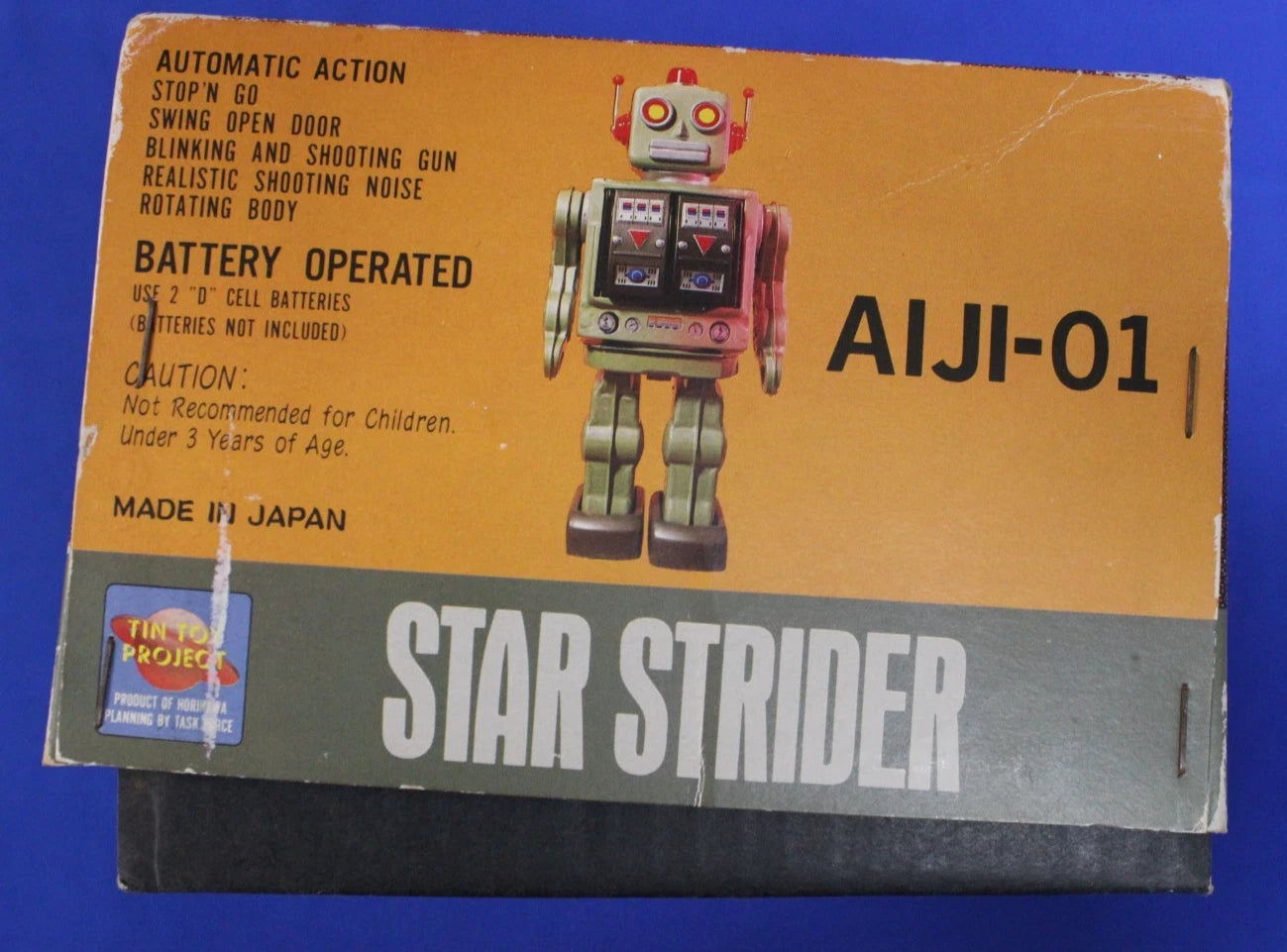 Horikawa Tin Toy Project Star Strider Aiji-01 Red Tin Robot Toy Complete in Box