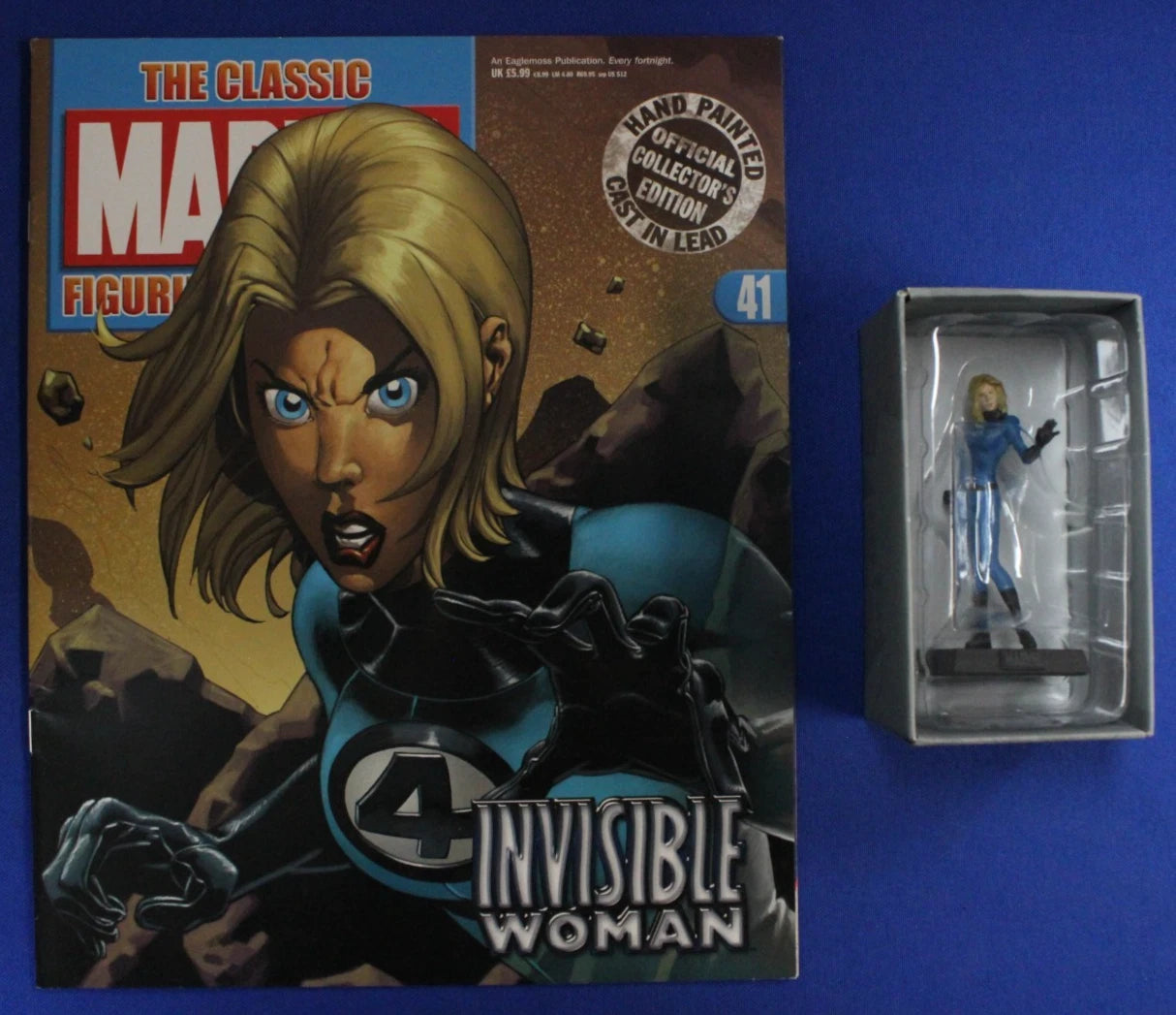Eaglemoss Classic Marvel Collection Invisible Woman Lead Figurine & Magazine #41