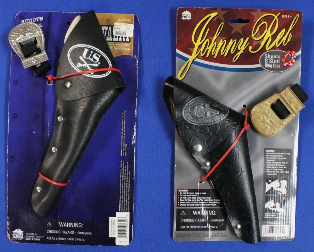 Parris US Cavalry & Johnny Reb Pistol Cowboy Western Replica Toy Cap Gun Lot