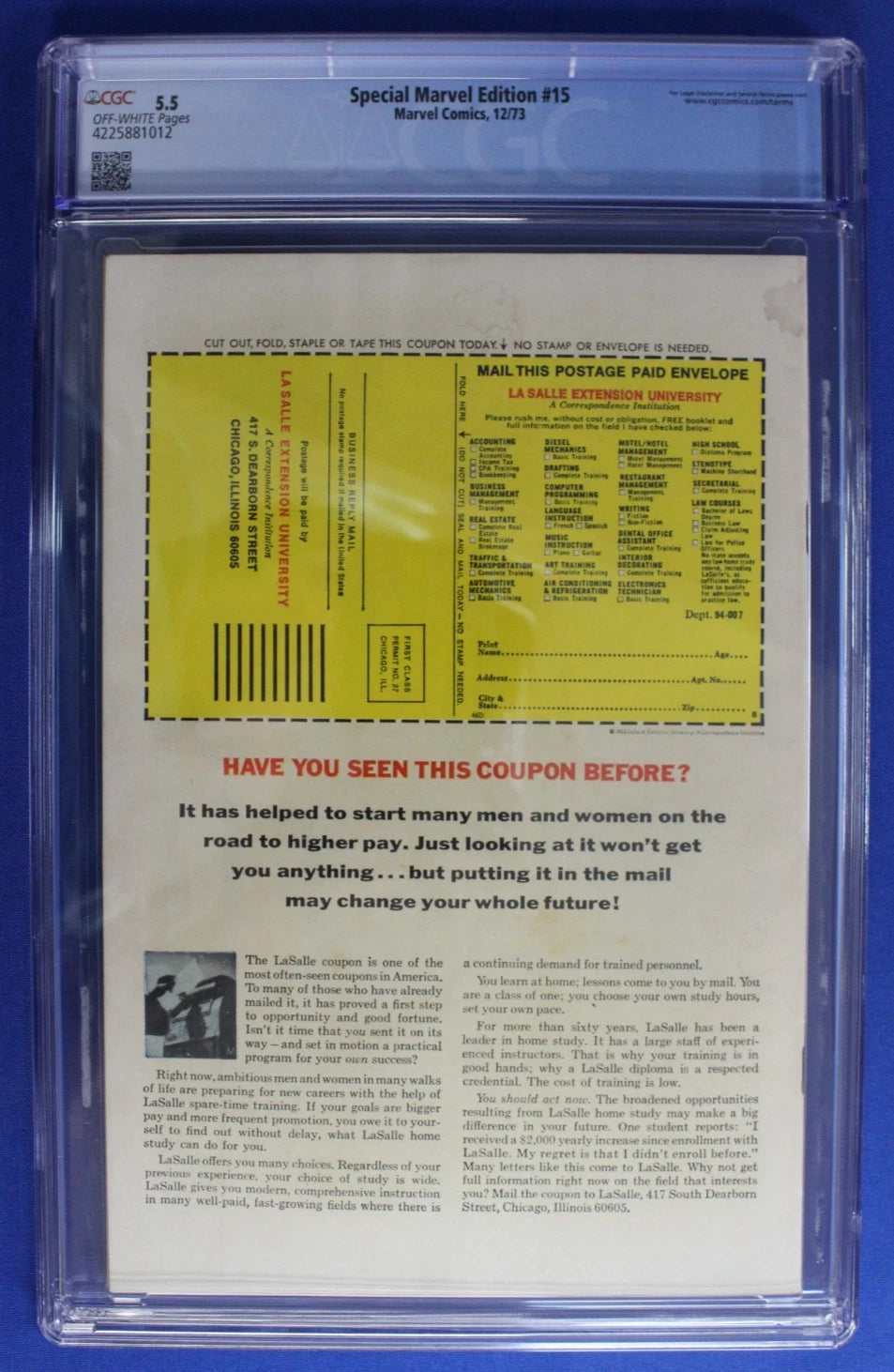 Special Marvel Edition #15 CGC 5.5