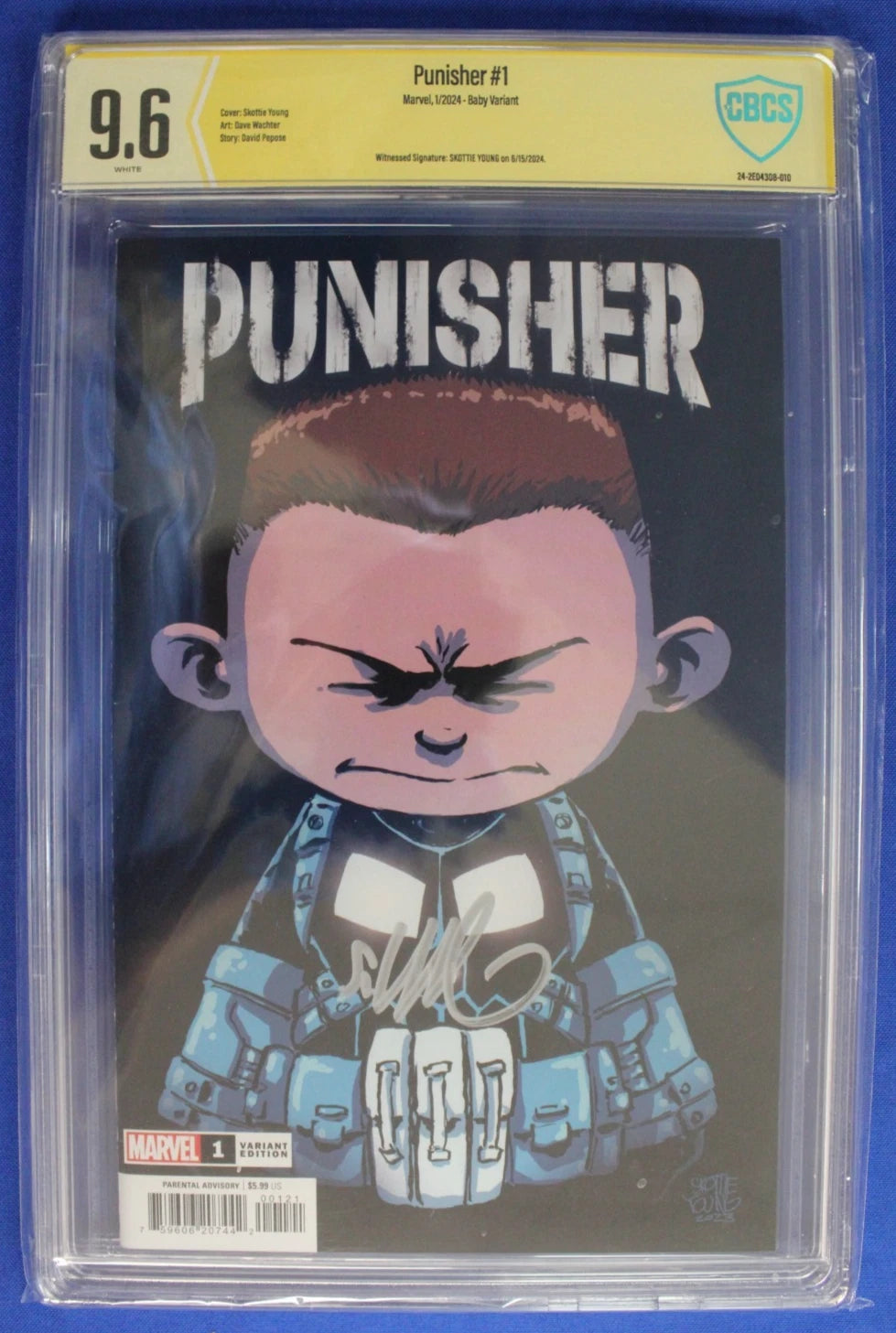 Punisher #1 Baby Variant SIGNED Skottie Young CBCS 9.6 NM+