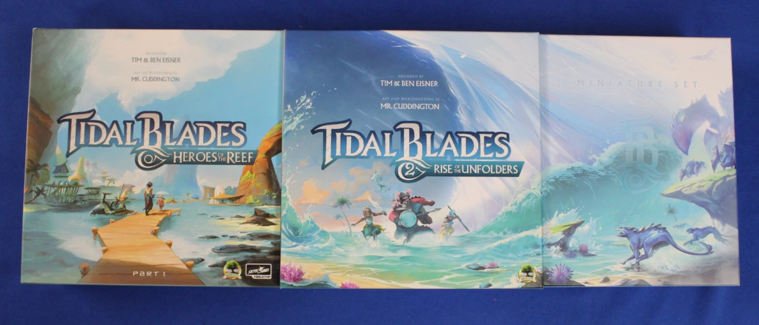 Druid City Games 2023 Tidal Blades Part 1 & II + Miniatures Board Game Lot