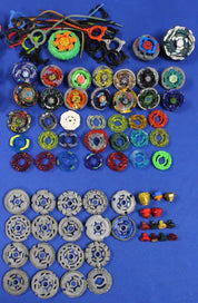 Hasbro Beyblade Mixed Lot of Various Parts Pieces Ripcords & Launchers Metal
