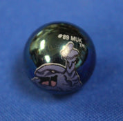 Pokemon 1998 Lot of 10 Marbles + Sandshrew Marble Bag