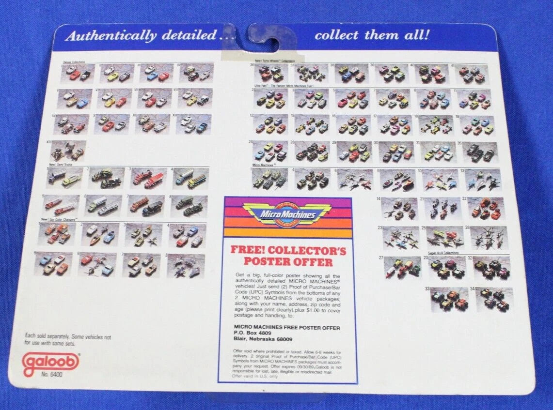 1980s Galoob Lot of 6 Sealed Micro Machines Vehicle Planes Collection No. 6400