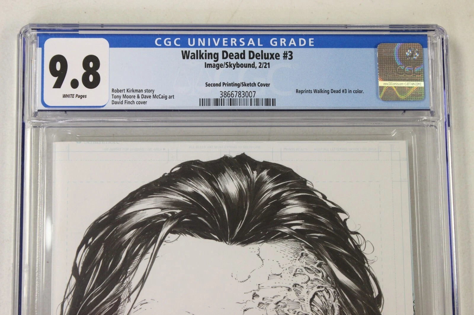 Walking Dead Deluxe #3 2nd Print 1:25 David Finch Virgin Variant CGC 9.8
