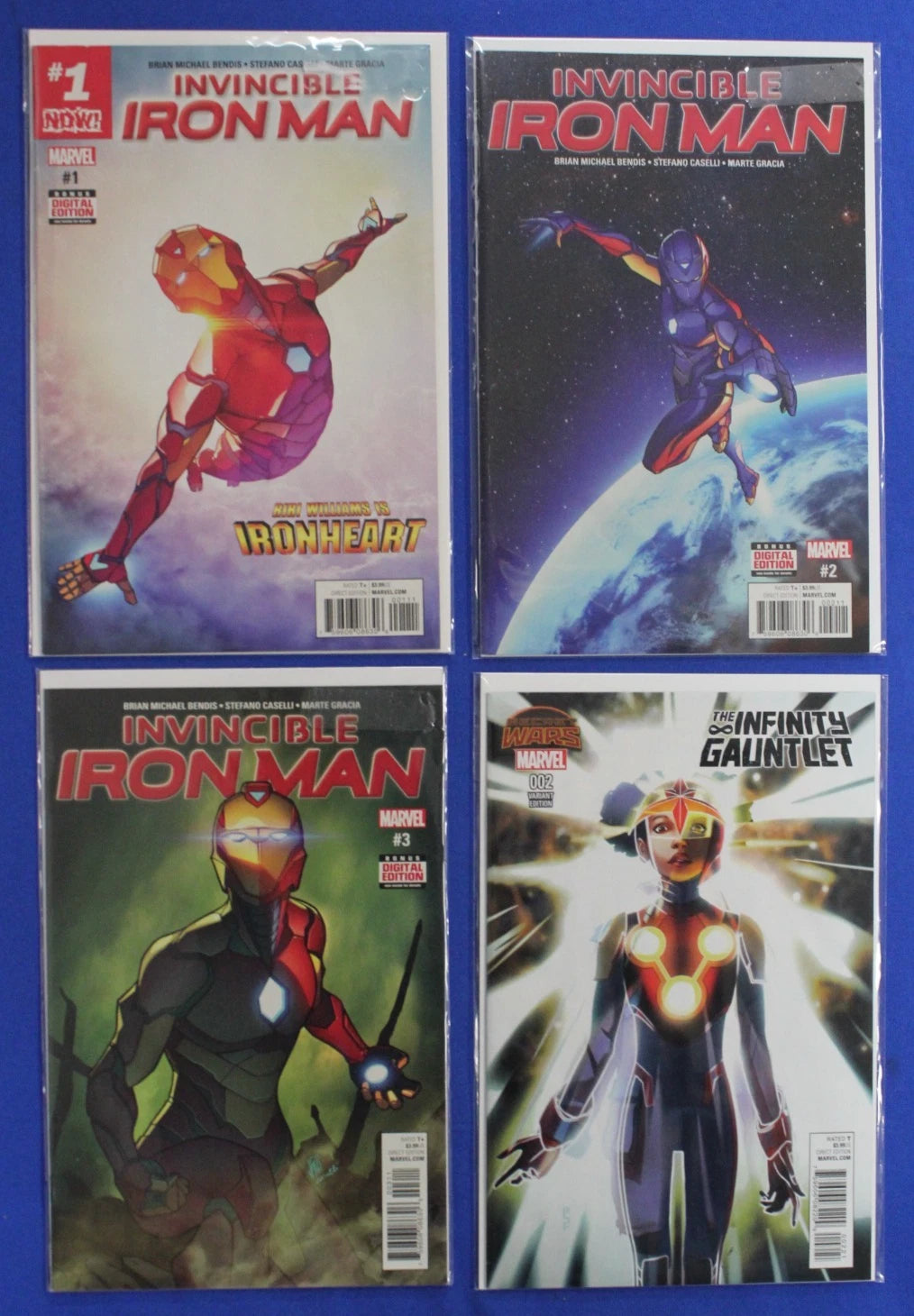 Invincible Iron Man #1-3 + Infinity Gauntlet #2 1:25 Variant VF/NM