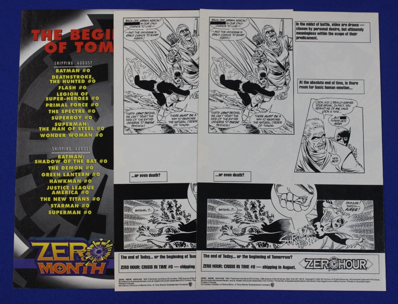 DC 1994 Zero Month Complete Promo Kit