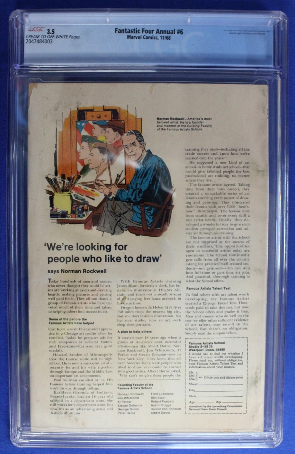 Fantastic Four Annual #6 CGC 3.5 VG-