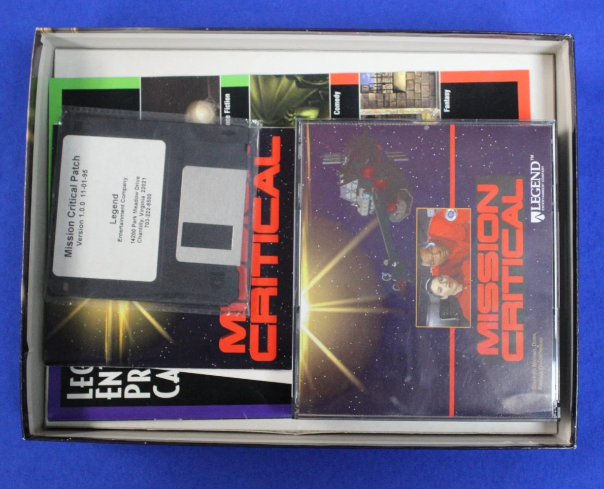 Legend Entertainment 1995 Mission Critical Complete 3 Disc + Floppy Patch