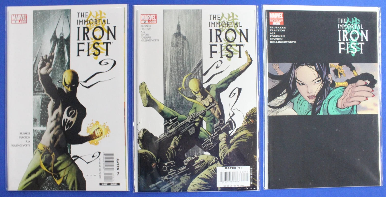 The Immortal Iron Fist #1-2 + HTF #2 2nd Print Variant VF+
