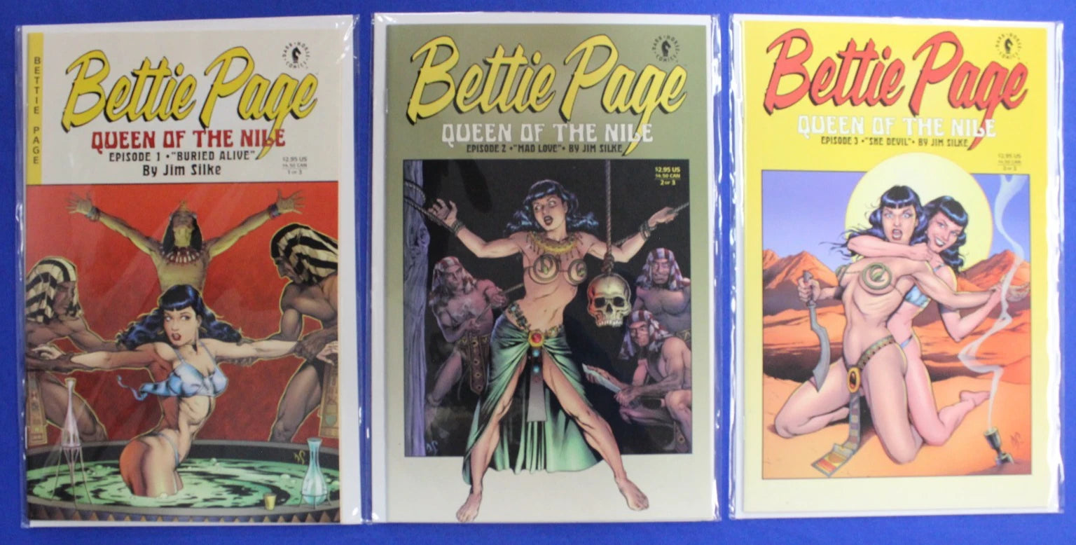 Bettie Page Queen of the Nile #1-3 Complete Set VF/NM