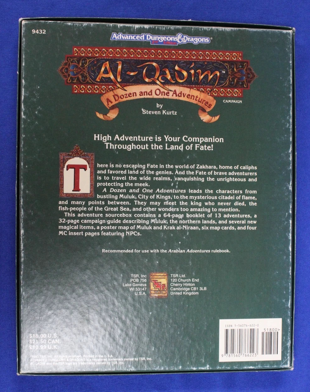 TSR 1993 AD&D Al-Qadim A Dozen and One Adventures Campaign Box Set Complete