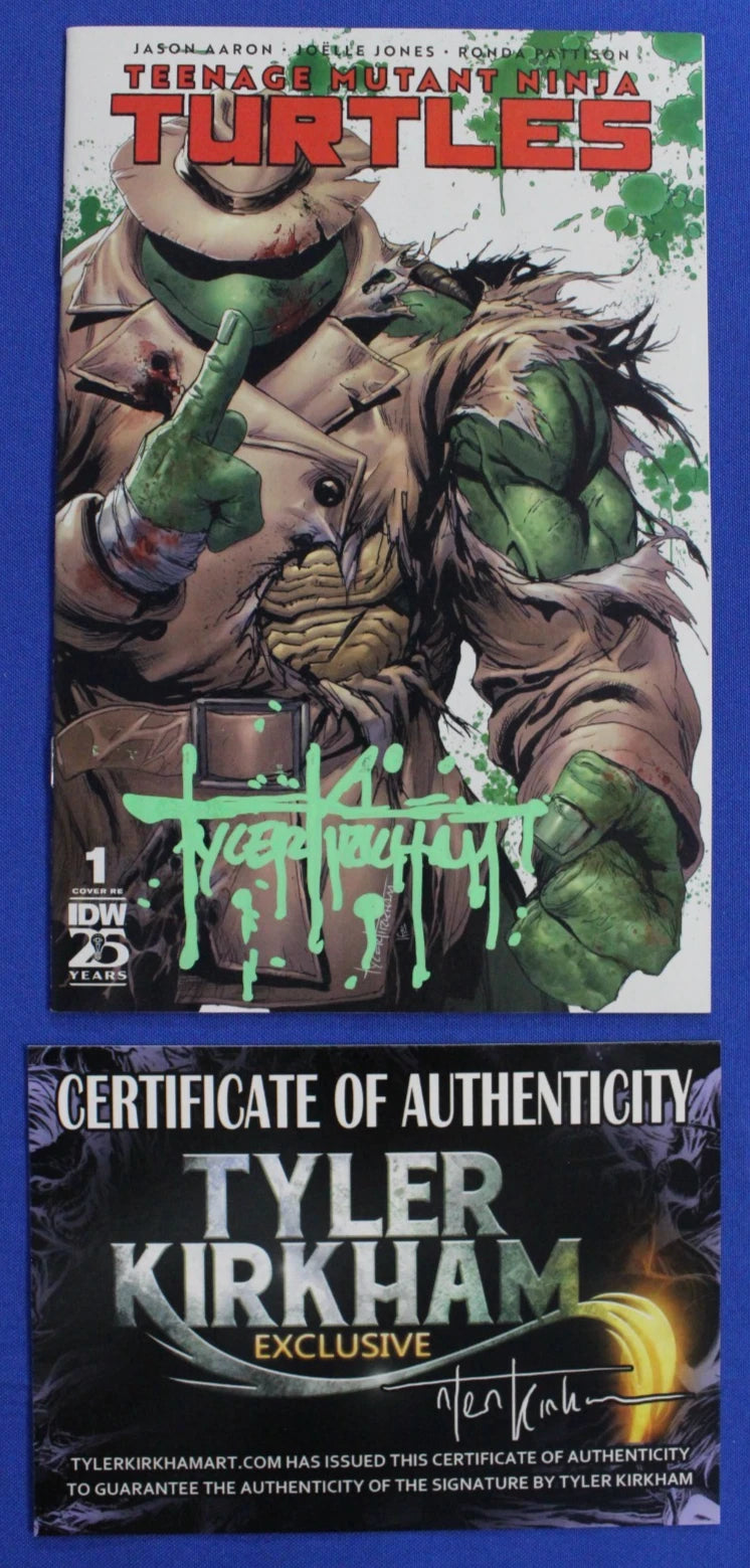 Teenage Mutant Ninja Turtles #1 Variant SIGNED by Tyler Kirkham w/ COA VF/NM