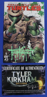 Teenage Mutant Ninja Turtles #1 Variant SIGNED by Tyler Kirkham w/ COA VF/NM