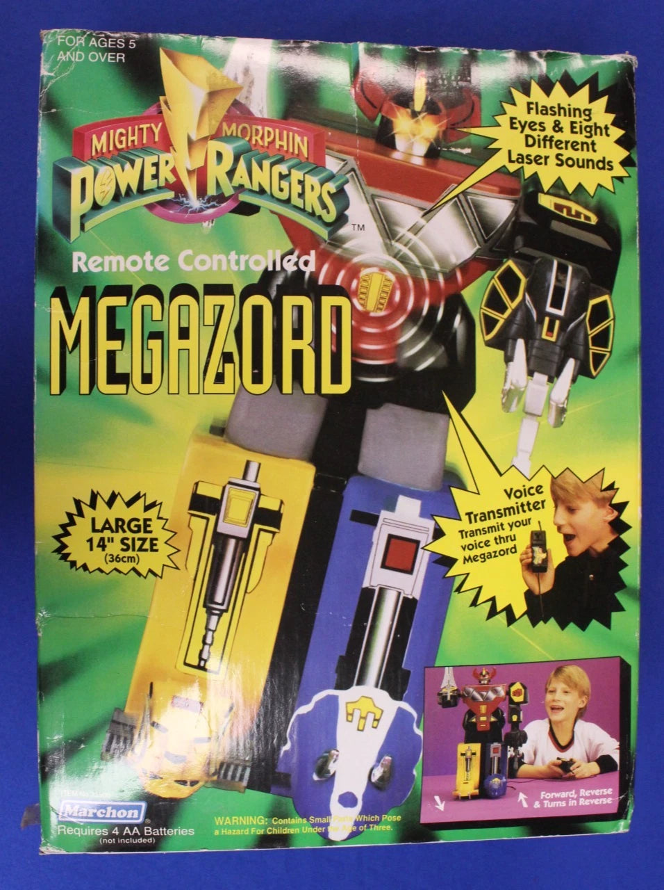 Marchon 1994 Mighty Morphin Power Rangers 14" RC Megazord Incomplete in Box