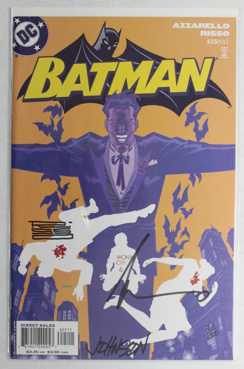 Batman #625 Dynamic Forces SIGNED x3 Azarello Risso & Johnson #861/1500