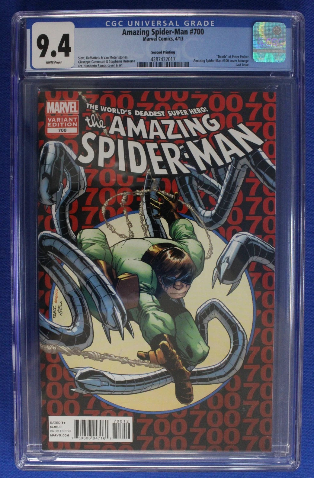 Amazing Spider-Man #700 2nd Printing Variant CGC 9.4 NM