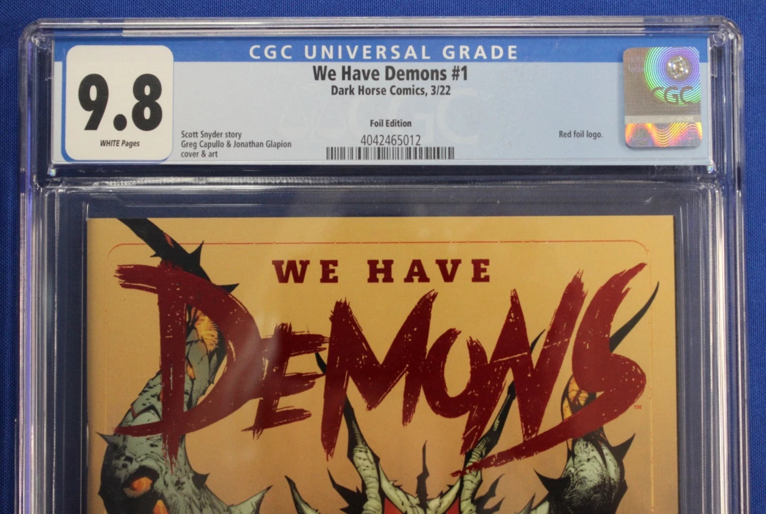 We Have Demons #1 Foil Variant CGC 9.8 + Peach Momoko Variant SIGNED by Scott Snyder