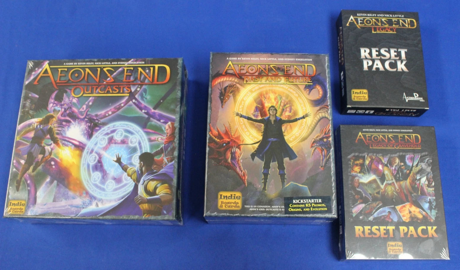 Aeon's End 2nd Ed + Legacy Gravehold Expansions & Playmats KS Board Game Lot