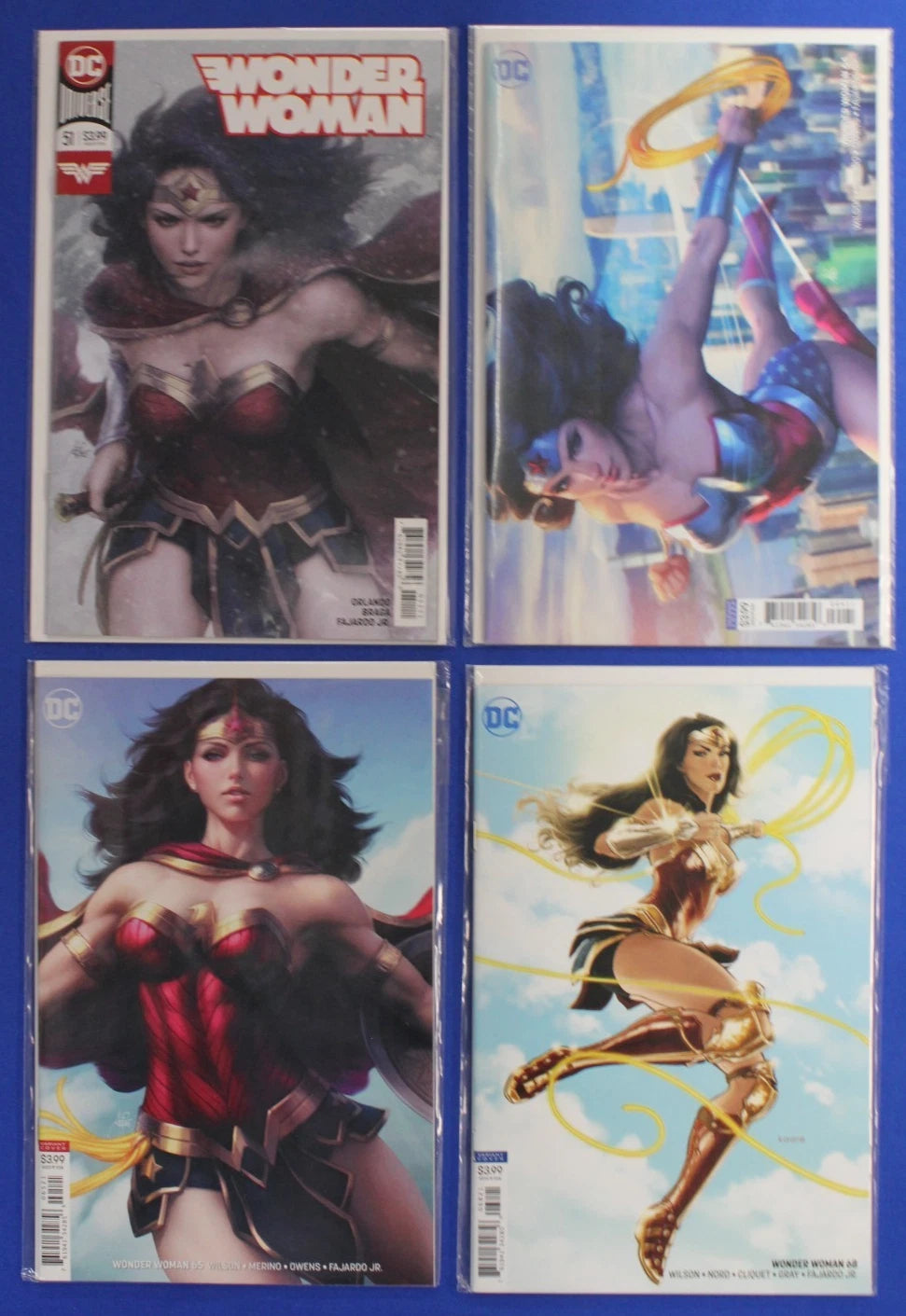 Wonder Woman Lot of 3 Artgerm Covers & 1 Kaare Andrews Variant VF/NM