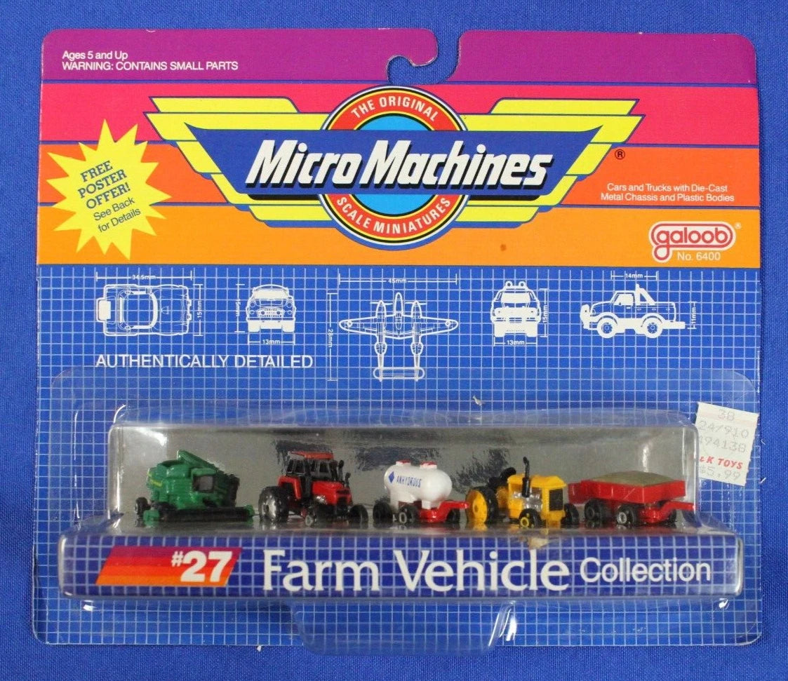 1980s Galoob Lot of 6 Sealed Micro Machines Vehicle Planes Collection No. 6400