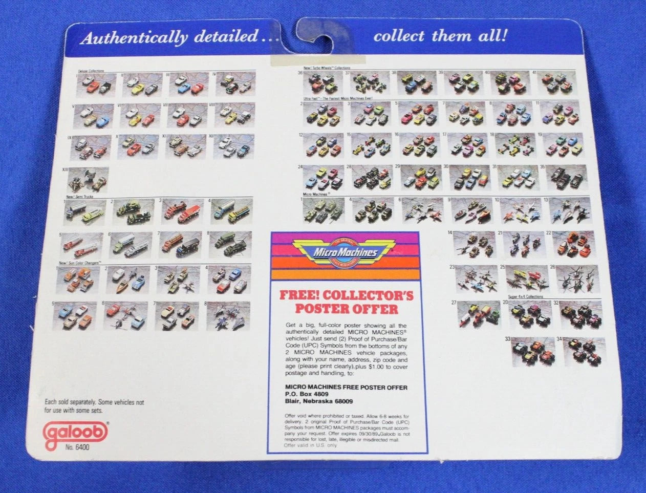 1980s Galoob Lot of 6 Sealed Micro Machines Vehicle Planes Collection No. 6400