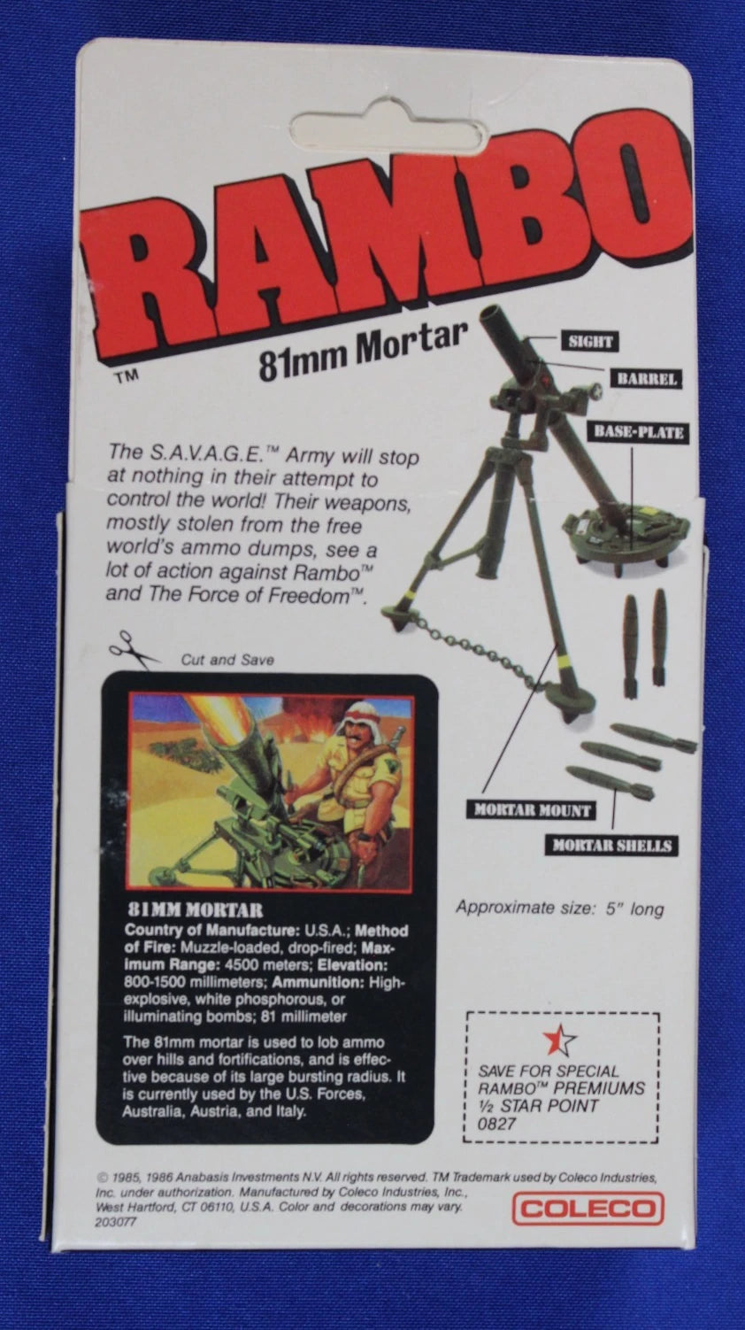 Coleco 1986 Vintage Rambo Toy Weapons Lot Complete in Box