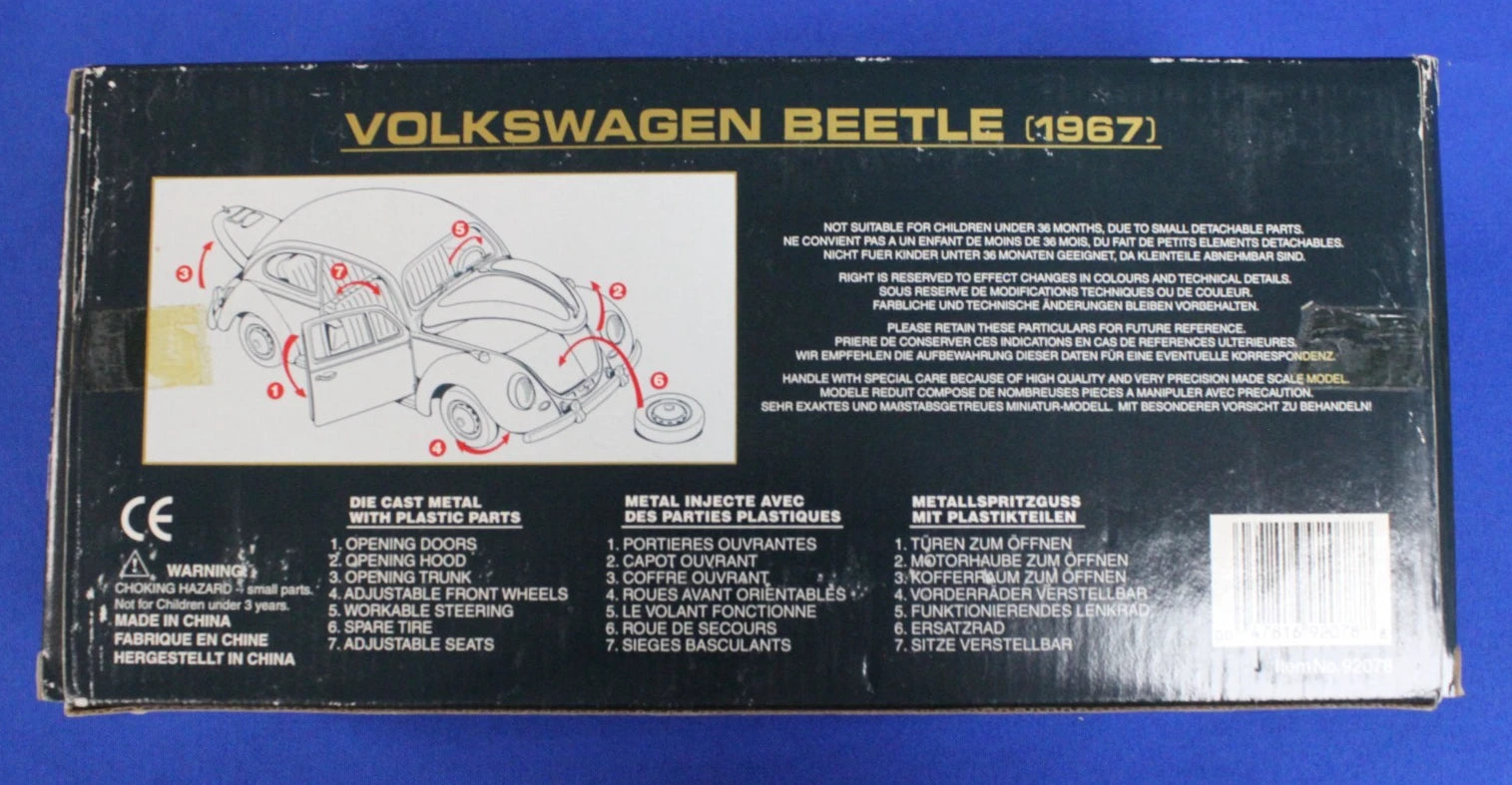 Road Tough 1967 Volkswagen Beetle & 1955 Ford Thunderbird 1:18 Vehicle Lot of 3
