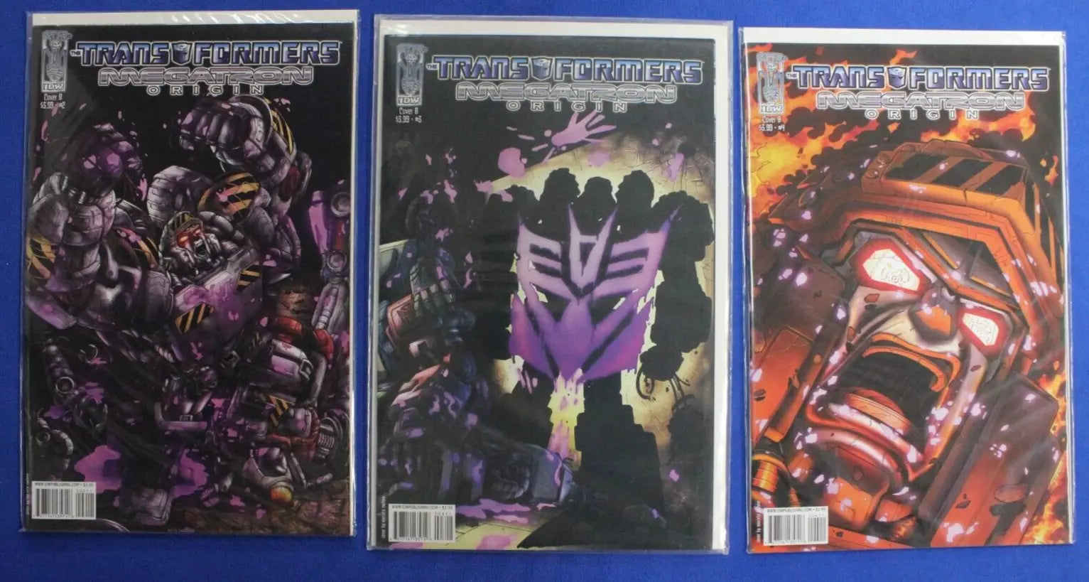 Transformers Megatron Origin 2 3 4 Near Complete Set B Covers VF/NM